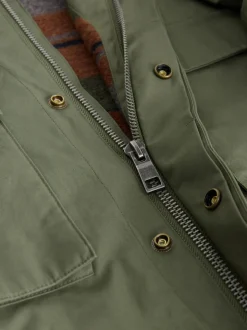 Khaki Green Wax Corduroy Collar Barn Jacket