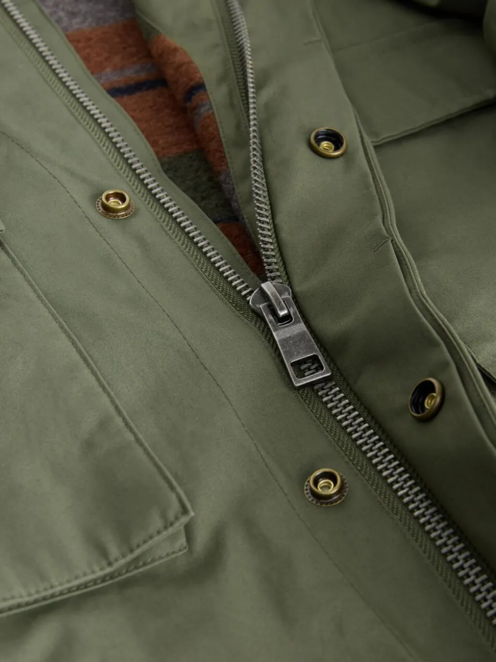 Khaki Green Wax Corduroy Collar Barn Jacket