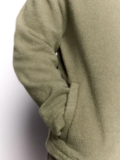 Khaki Green Wool Look Fleece Shacket