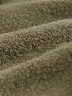 Khaki Green Wool Look Fleece Shacket