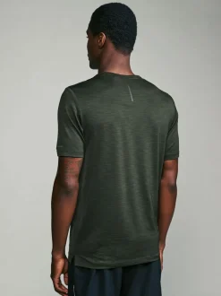 Khaki Green/Slate Grey/Black Short Sleeve Tee Active Gym Mesh Vests 3 Pack