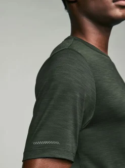 Khaki Green/Slate Grey/Black Short Sleeve Tee Active Gym Mesh Vests 3 Pack