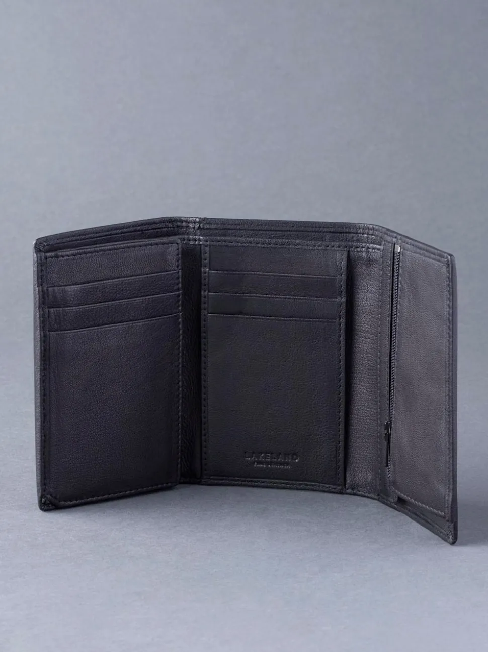 Lakeland Leather Black Bowston Tri-Fold Wallet