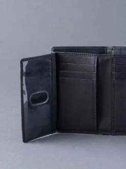 Lakeland Leather Black Bowston Tri-Fold Wallet