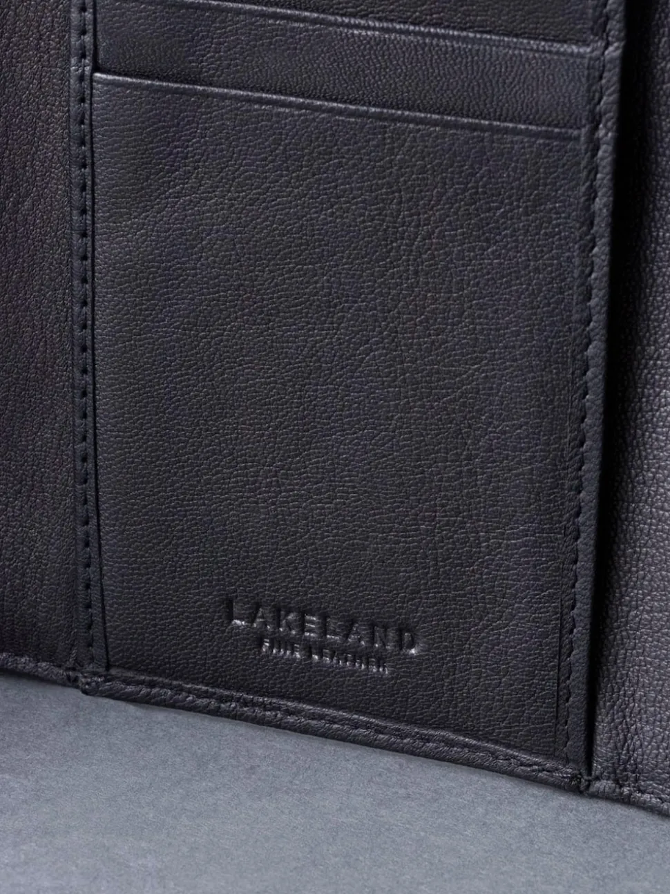 Lakeland Leather Black Bowston Tri-Fold Wallet