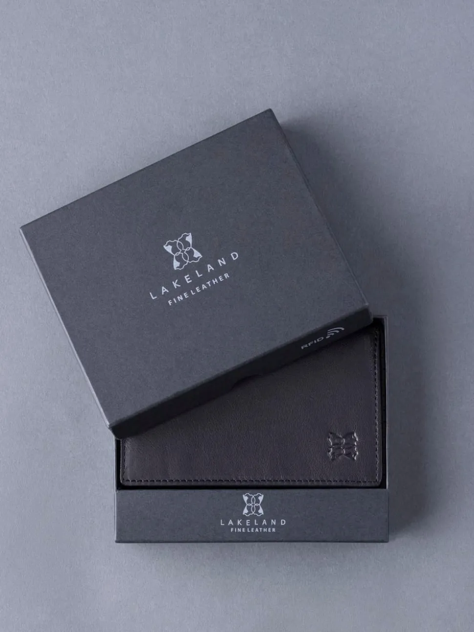 Lakeland Leather Black Bowston Tri-Fold Wallet
