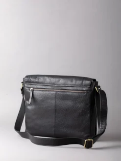 Lakeland Leather Black Large Keswick Leather Messenger Bag