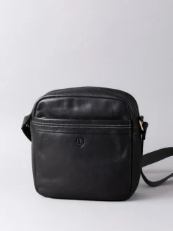 Lakeland Leather Black Small Keswick Messenger Bag