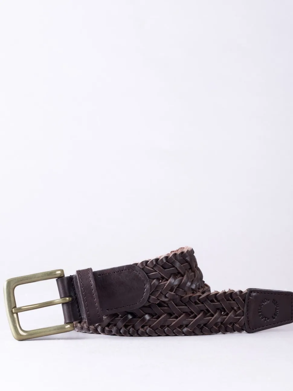 Lakeland Leather Brown Howbeck Leather Braided Belt