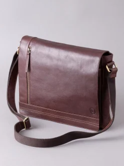 Lakeland Leather Brown Large Keswick Leather Messenger Bag
