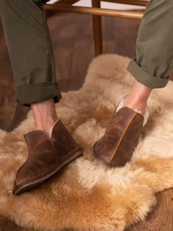 Lakeland Leather Brown Mens Slipper Boots