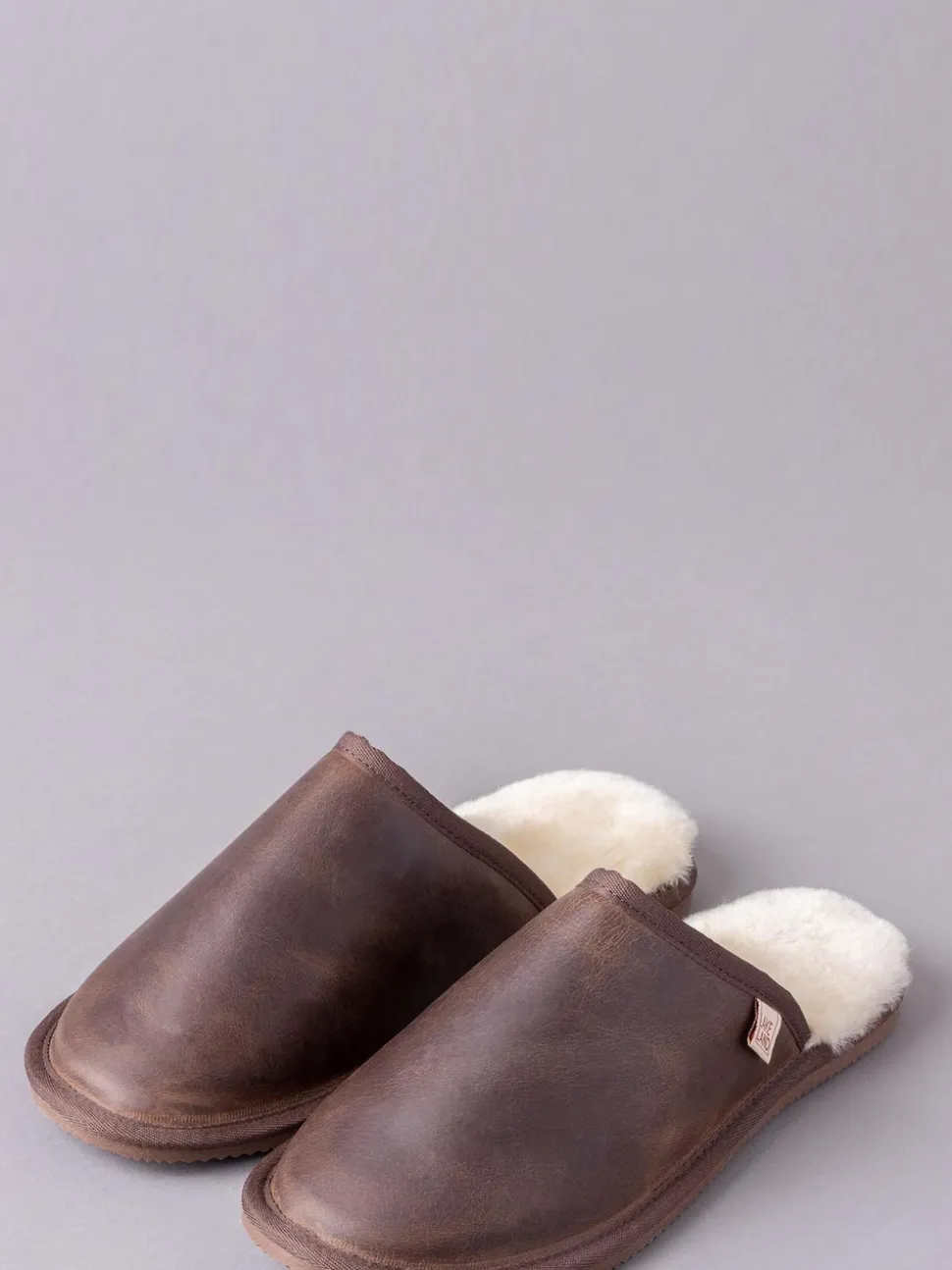 Lakeland Leather Brown Mens Leather Slider Slippers