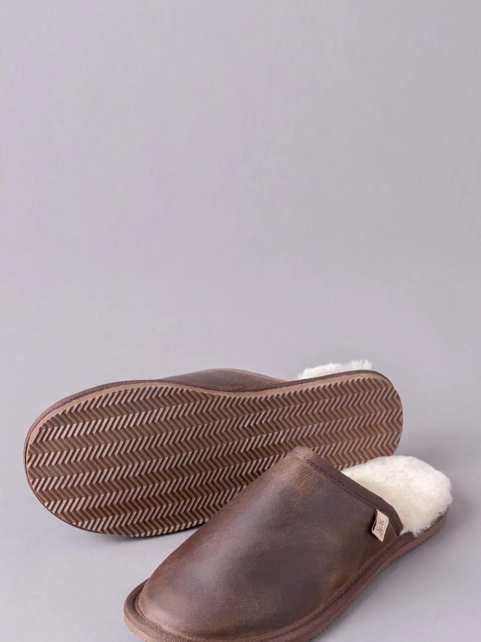 Lakeland Leather Brown Mens Leather Slider Slippers