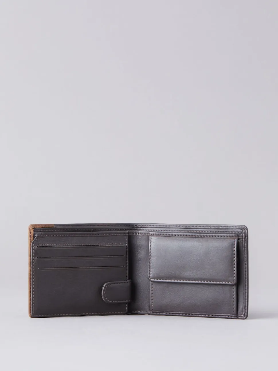 Lakeland Leather Brown Stitch Leather Bi-Fold Wallet