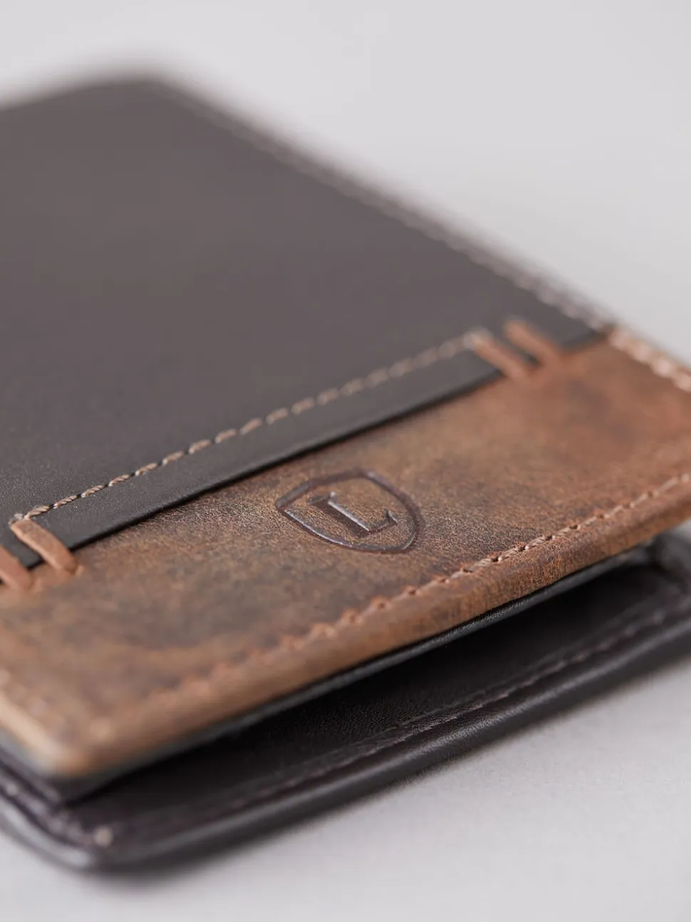 Lakeland Leather Brown Stitch Leather Bi-Fold Wallet