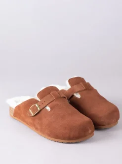 Lakeland Leather Brown Unisex Sheepskin Clog Slippers
