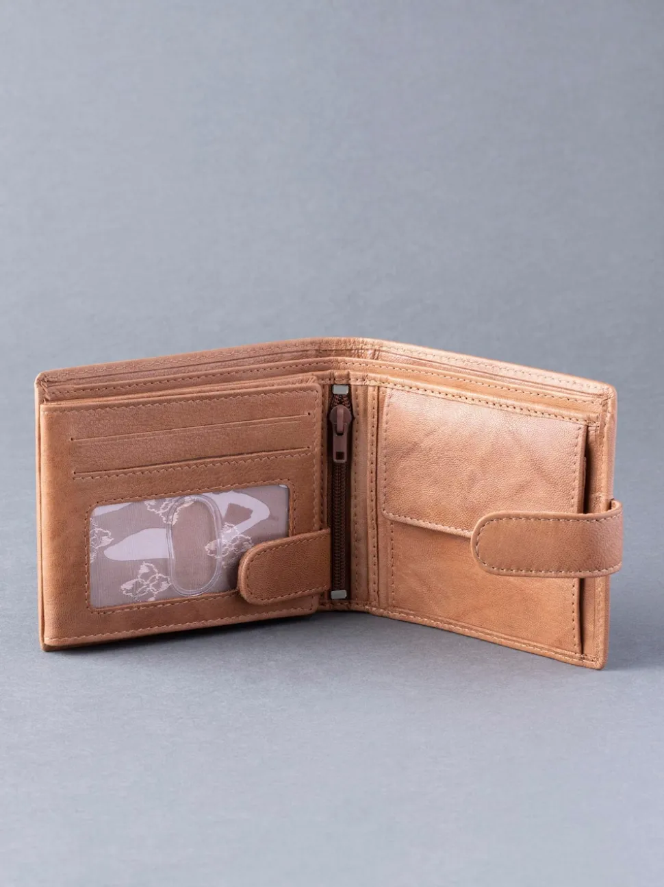 Lakeland Leather Cognac Brown Burneside Wallet