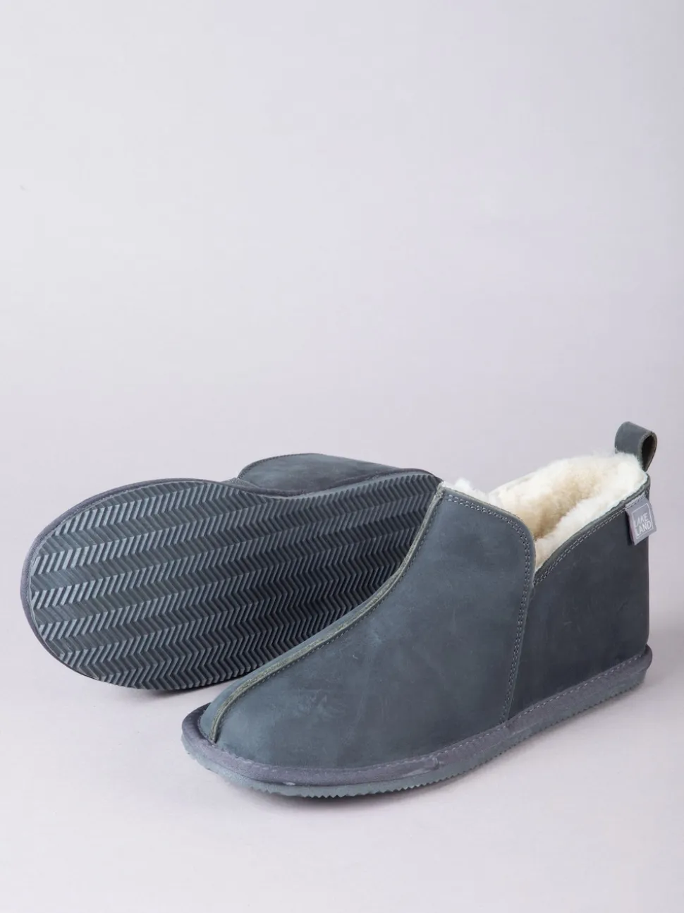 Lakeland Leather Grey Mens Slipper Boots