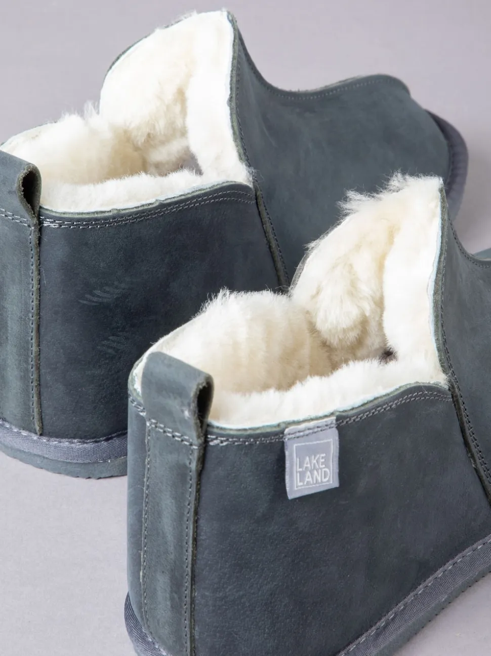 Lakeland Leather Grey Mens Slipper Boots