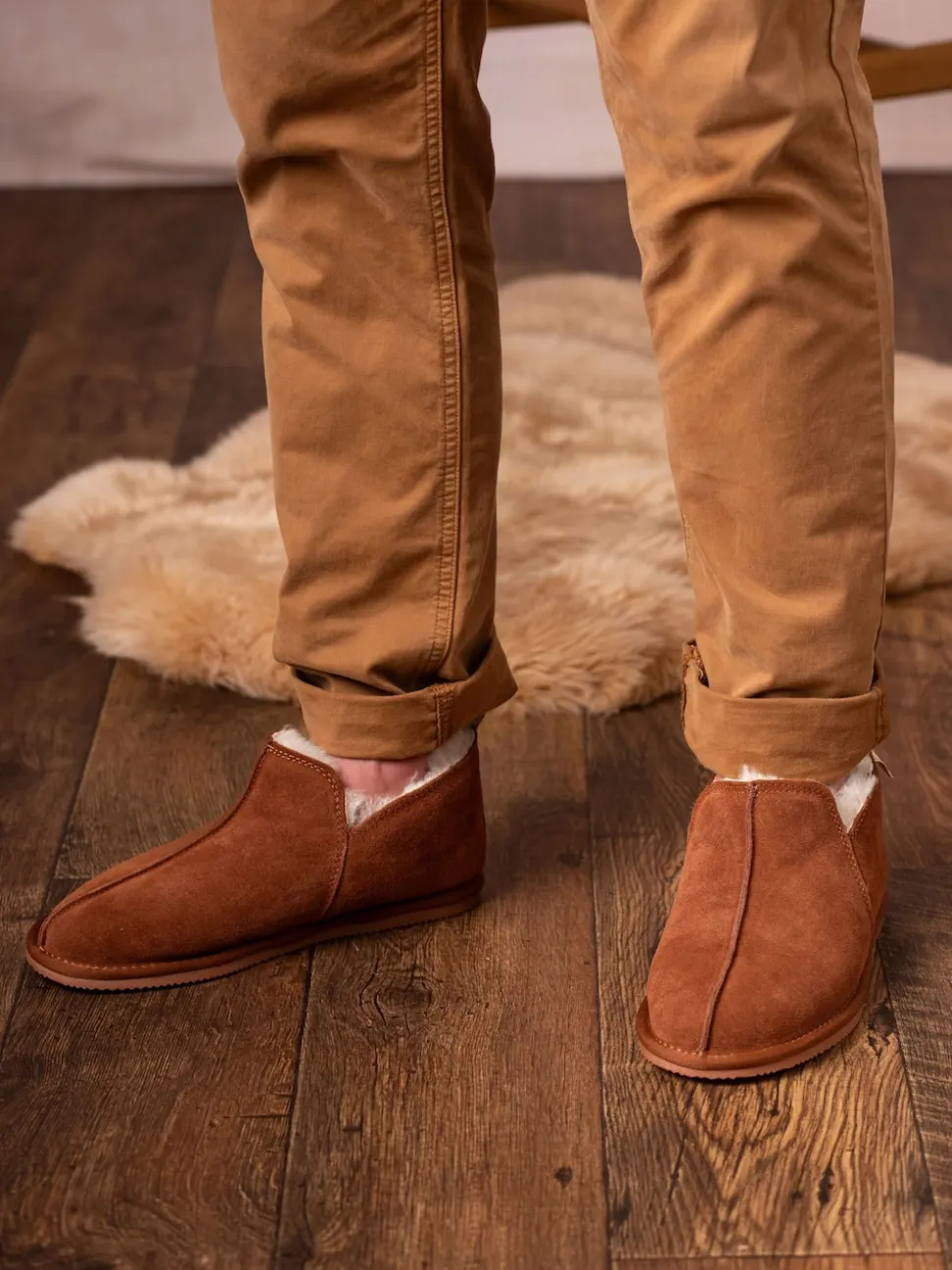 Lakeland Leather Tan Brown Mens Slipper Boots