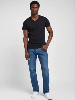 Lee Mid Blue Denim Straight Fit Extreme Motion Jeans