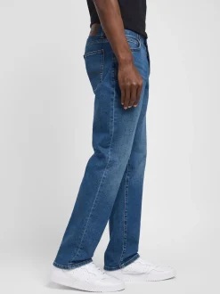 Lee Mid Blue Denim Straight Fit Extreme Motion Jeans