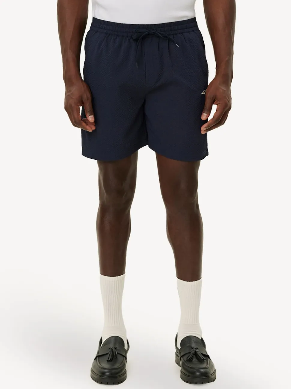 Les Deux Blue Stan Seersucker Swim Shorts