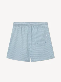 Les Deux Blue Stan Stripe Seersucker Swim Shorts
