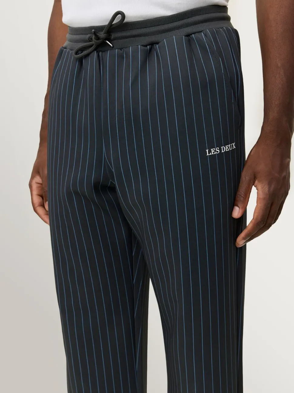 Les Deux Grey Ballier Pinstripe Casual Trousers
