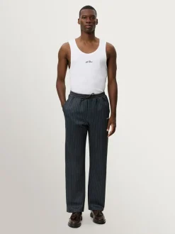 Les Deux Grey Ballier Pinstripe Casual Trousers