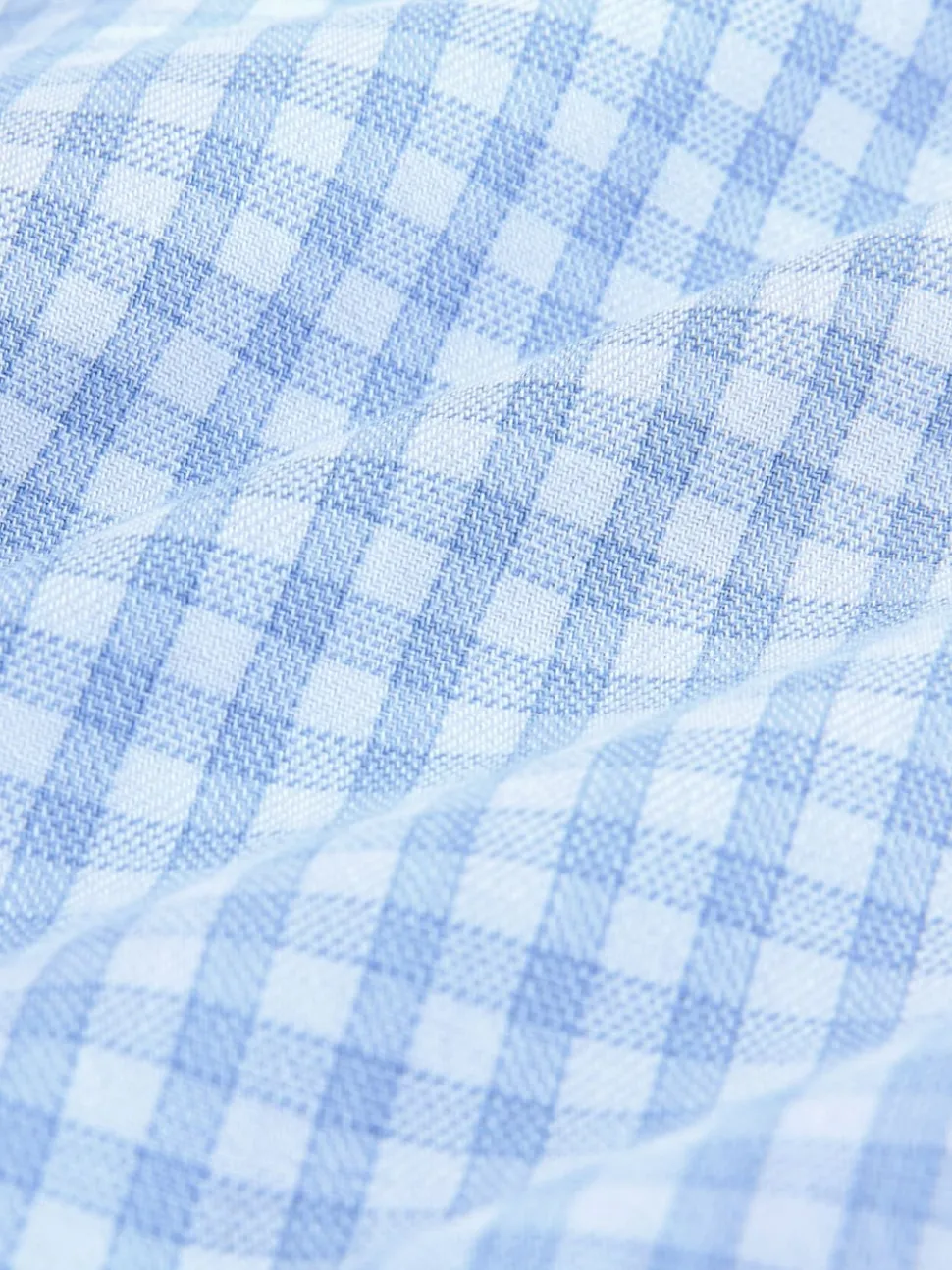 Light Blue Gingham Regular Fit Cotton Rich Long Sleeve Formal Shirt