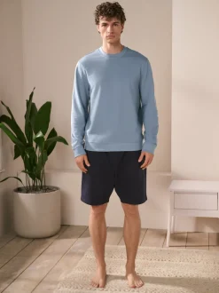 Light Blue Lightweight Crew Neck Sweatshirt