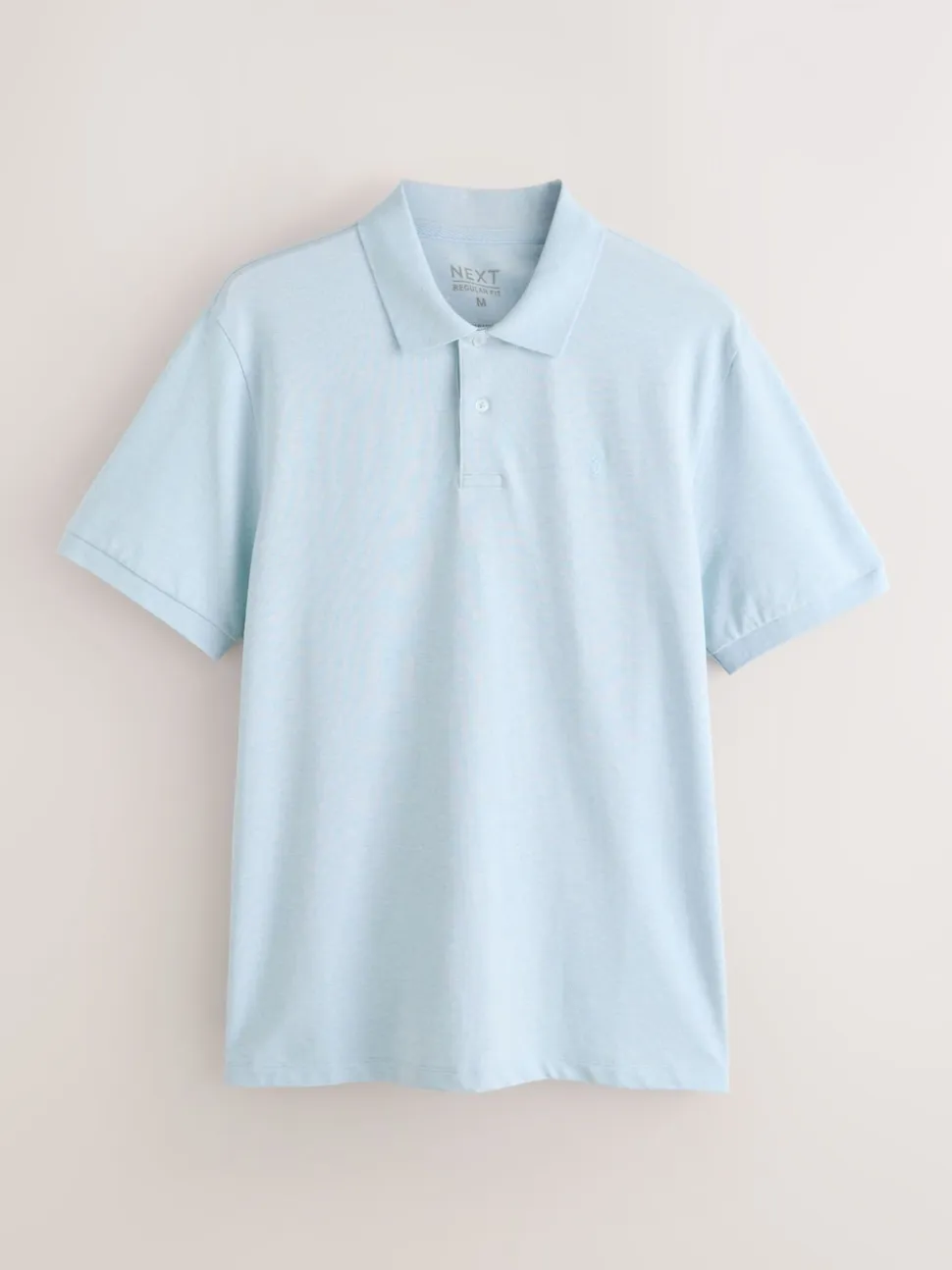 Light Blue Marl Slim Fit Short Sleeve Pique Polo Shirt