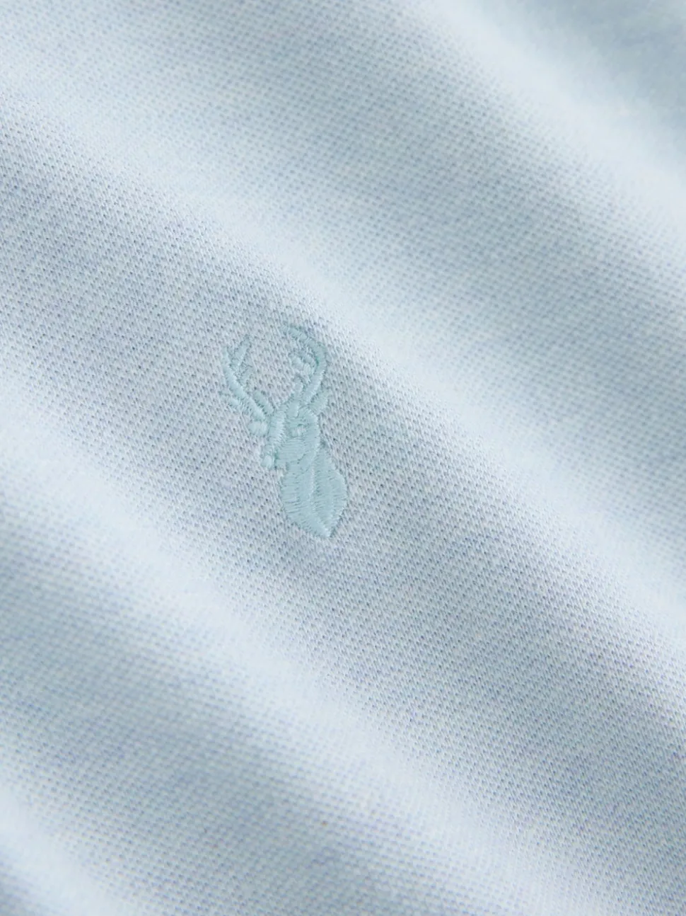 Light Blue Marl Slim Fit Short Sleeve Pique Polo Shirt