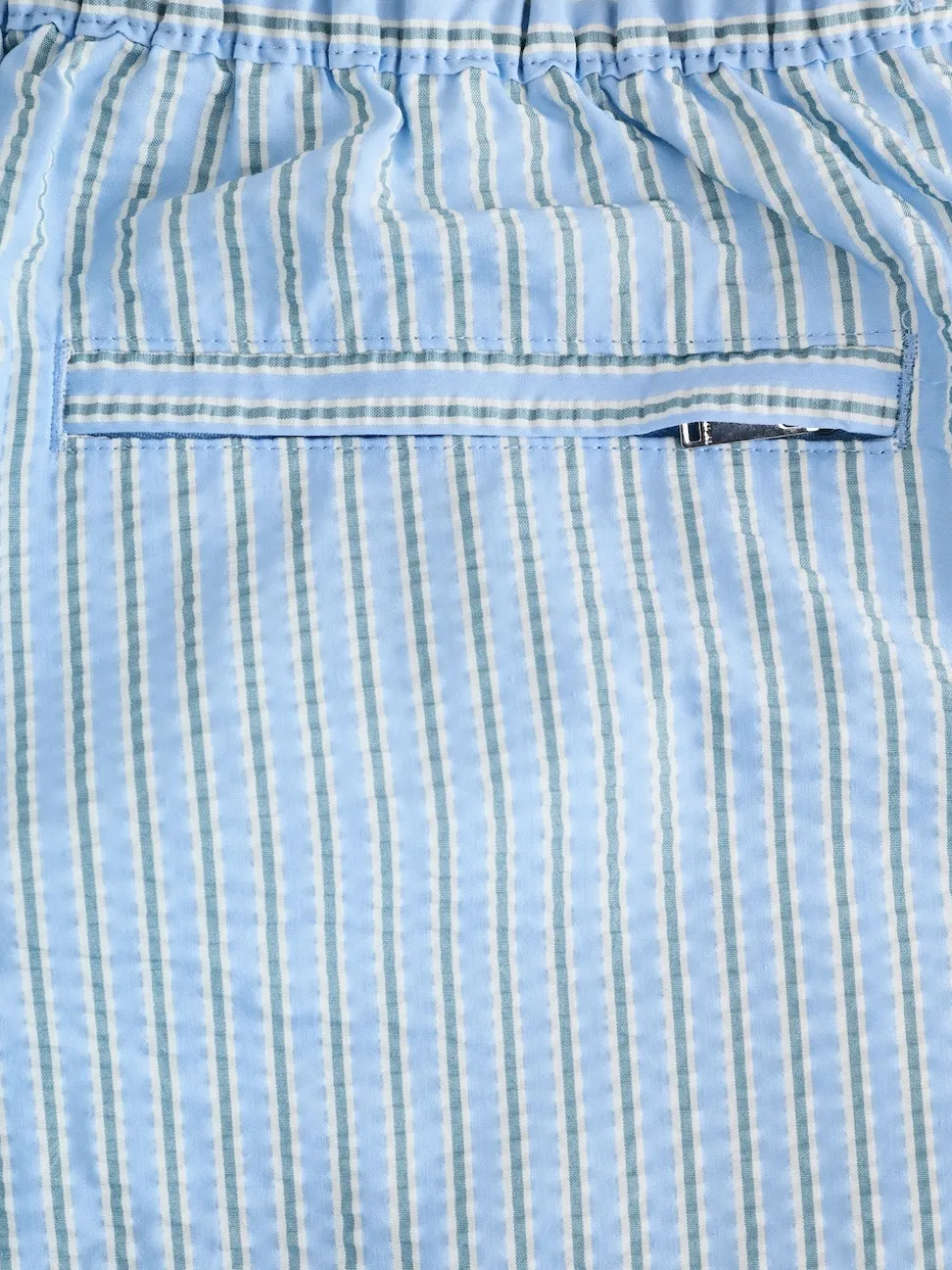 Light Blue Multi Stripe Signature Tailored Waistband Swim Shorts