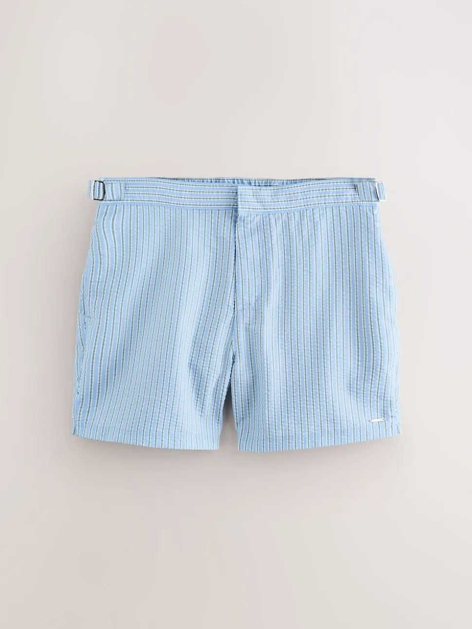 Light Blue Multi Stripe Signature Tailored Waistband Swim Shorts