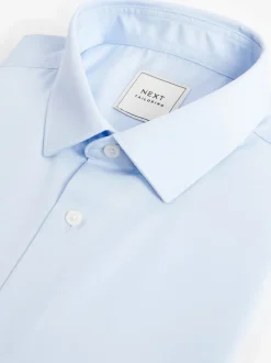 Light Blue Regular Fit Easy Care Single Cuff Smart Shirt