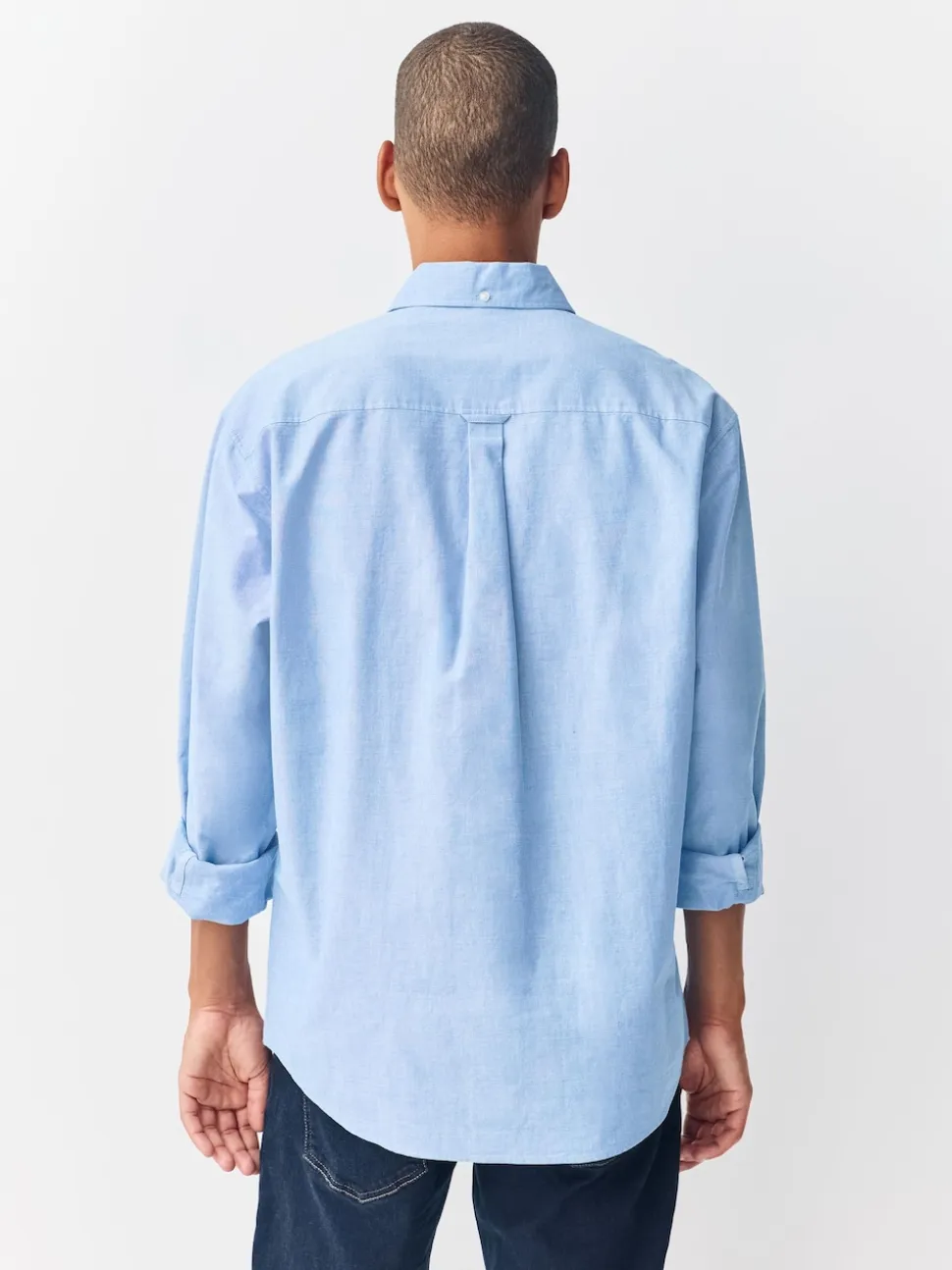 Light Blue Regular Fit Long Sleeve Oxford Shirt