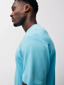 Light Blue Short Sleeve Tee Active Gym Training Top