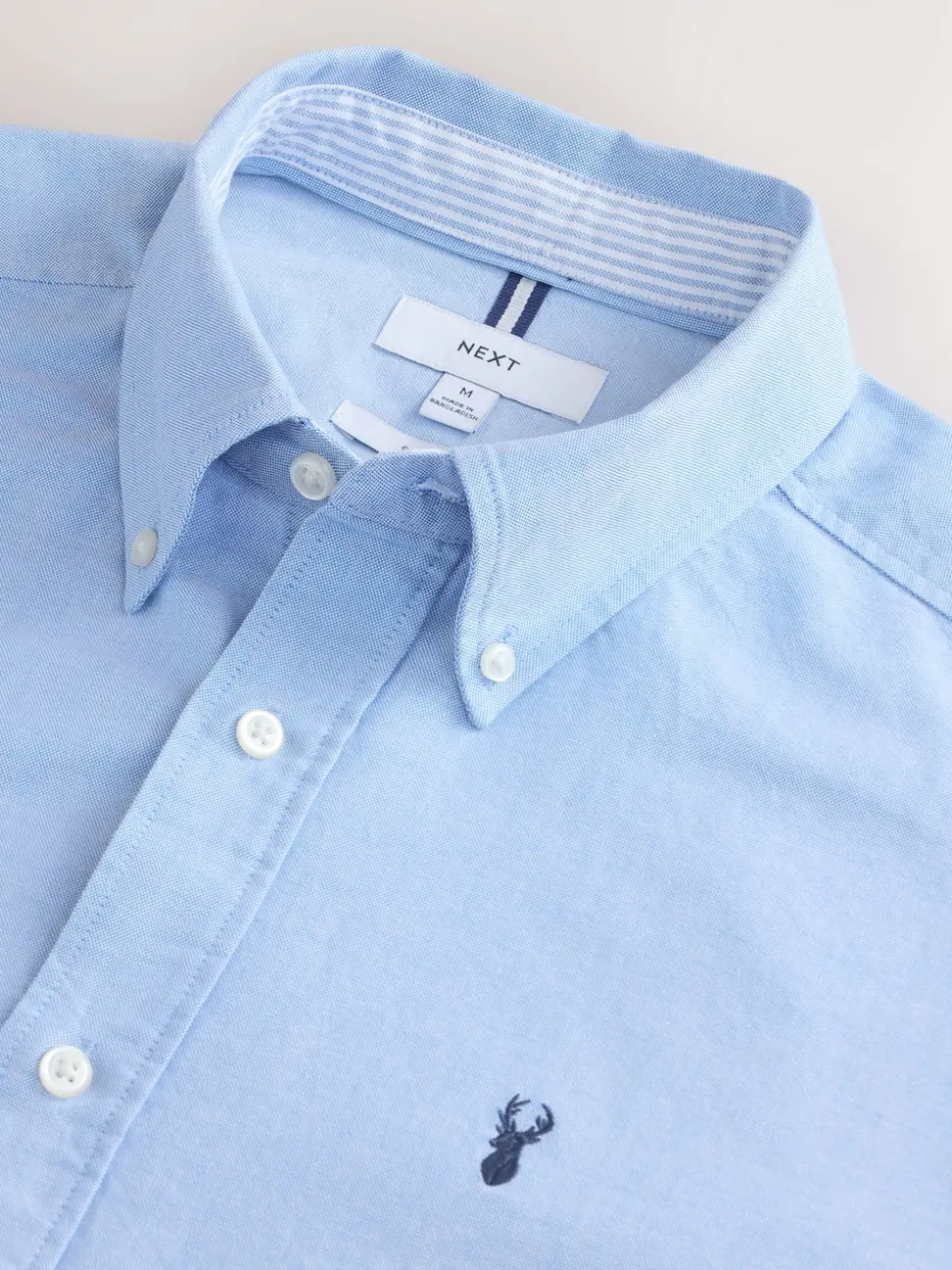 Light Blue Slim Fit Long Sleeve Oxford Shirt