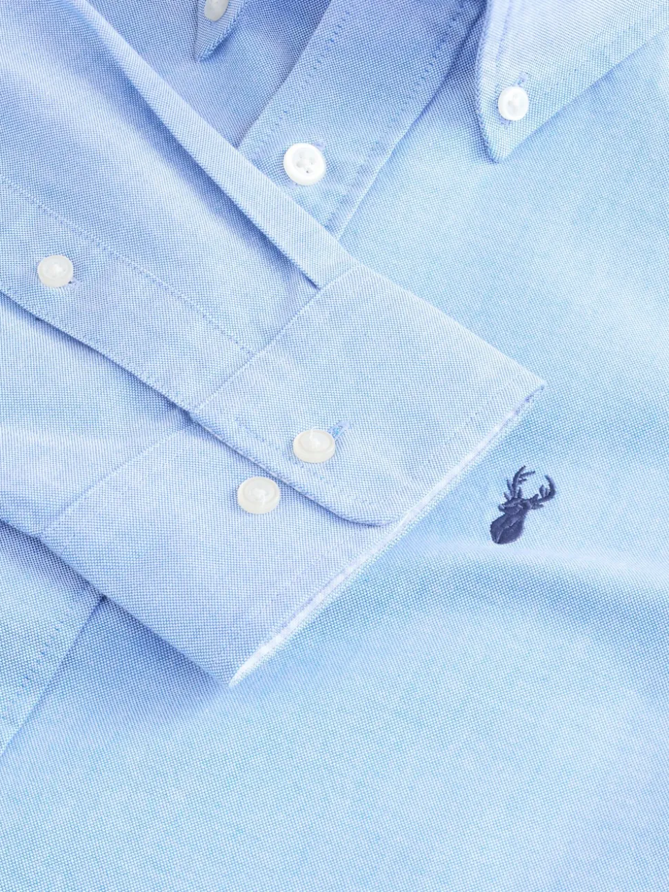 Light Blue Slim Fit Long Sleeve Oxford Shirt