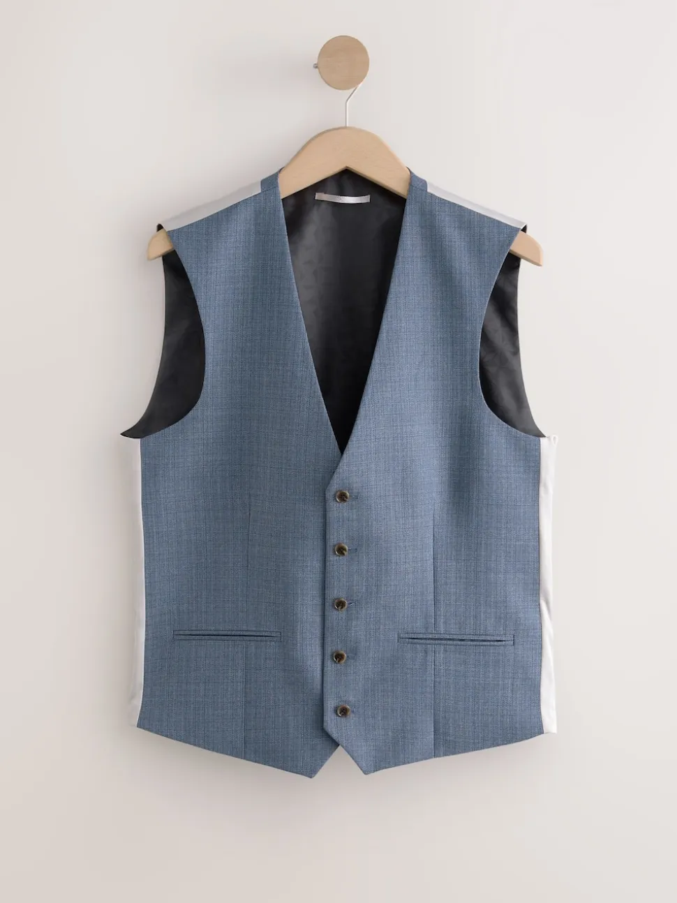 Light Blue Textured Suit Waistcoat