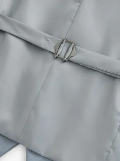 Light Blue Textured Suit Waistcoat