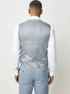 Light Blue Textured Suit Waistcoat