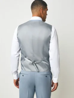 Light Blue Textured Suit Waistcoat
