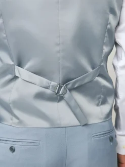 Light Blue Textured Suit Waistcoat