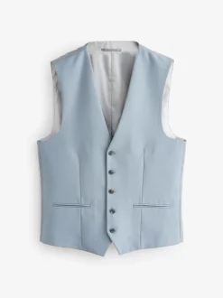 Light Blue Textured Suit Waistcoat