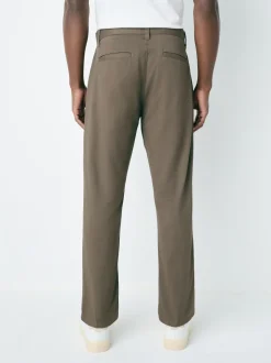 Light Brown Straight Fit Stretch Chinos Trousers
