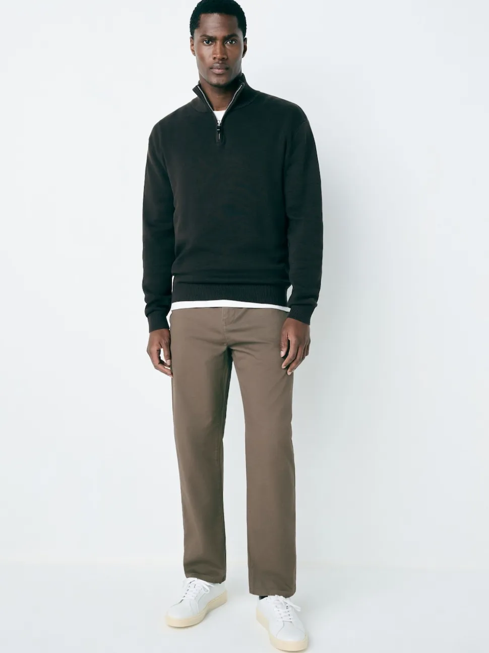 Light Brown Straight Fit Stretch Chinos Trousers