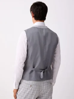Light Grey Check Suit Waistcoat